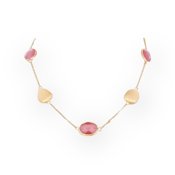new Rivka Friedman ๐  Pink Cat's Eye Gemstone Necklace ๐  Satin Finish Gold ๐  - Picture 13 of 16